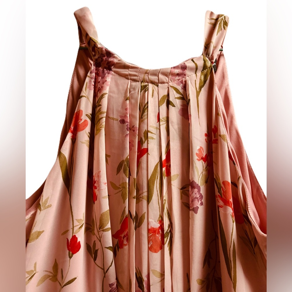 INC Brand Pink Floral Maxi Dress Halter style size 10 New w tags - Picture 2 of 9